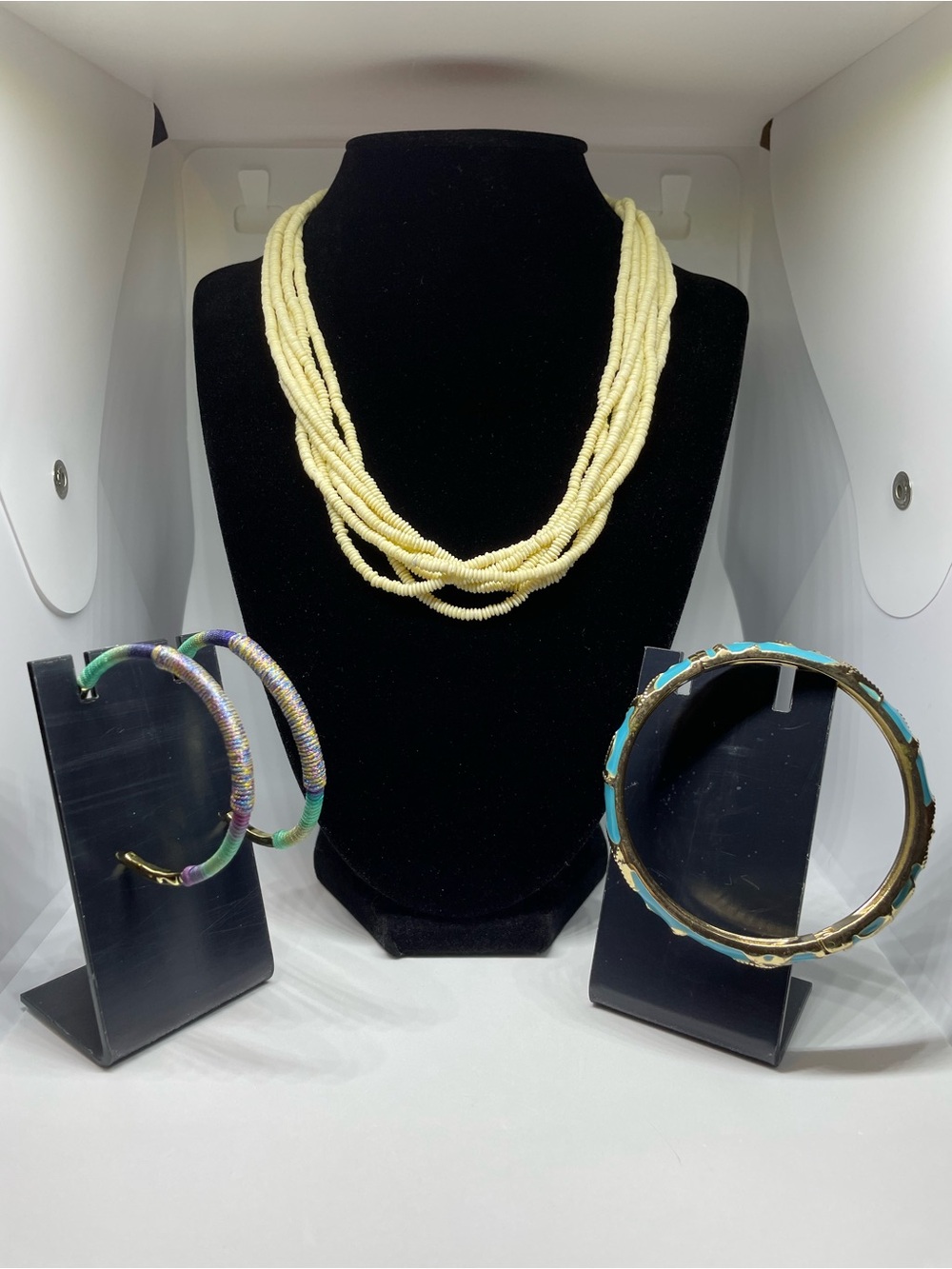 Beaded necklace, hoops, and bracelet set - Beach Vibes